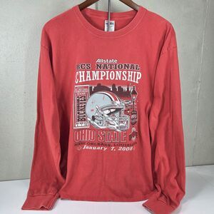 Vintage Ohio State Buckeyes 2008 BCS National Championship Long Sleeve Sz L